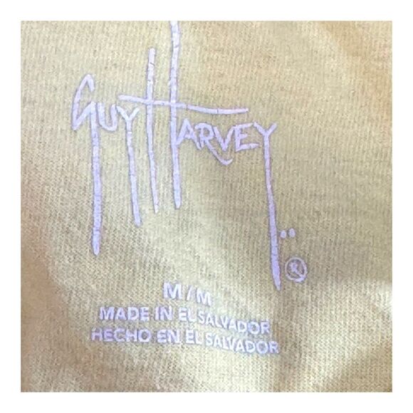 Guy Harvey M Yellow Short Sleeve Graphic Tee W/ Marlin Mahi Mahi Fish Scene - Picture 5 of 6